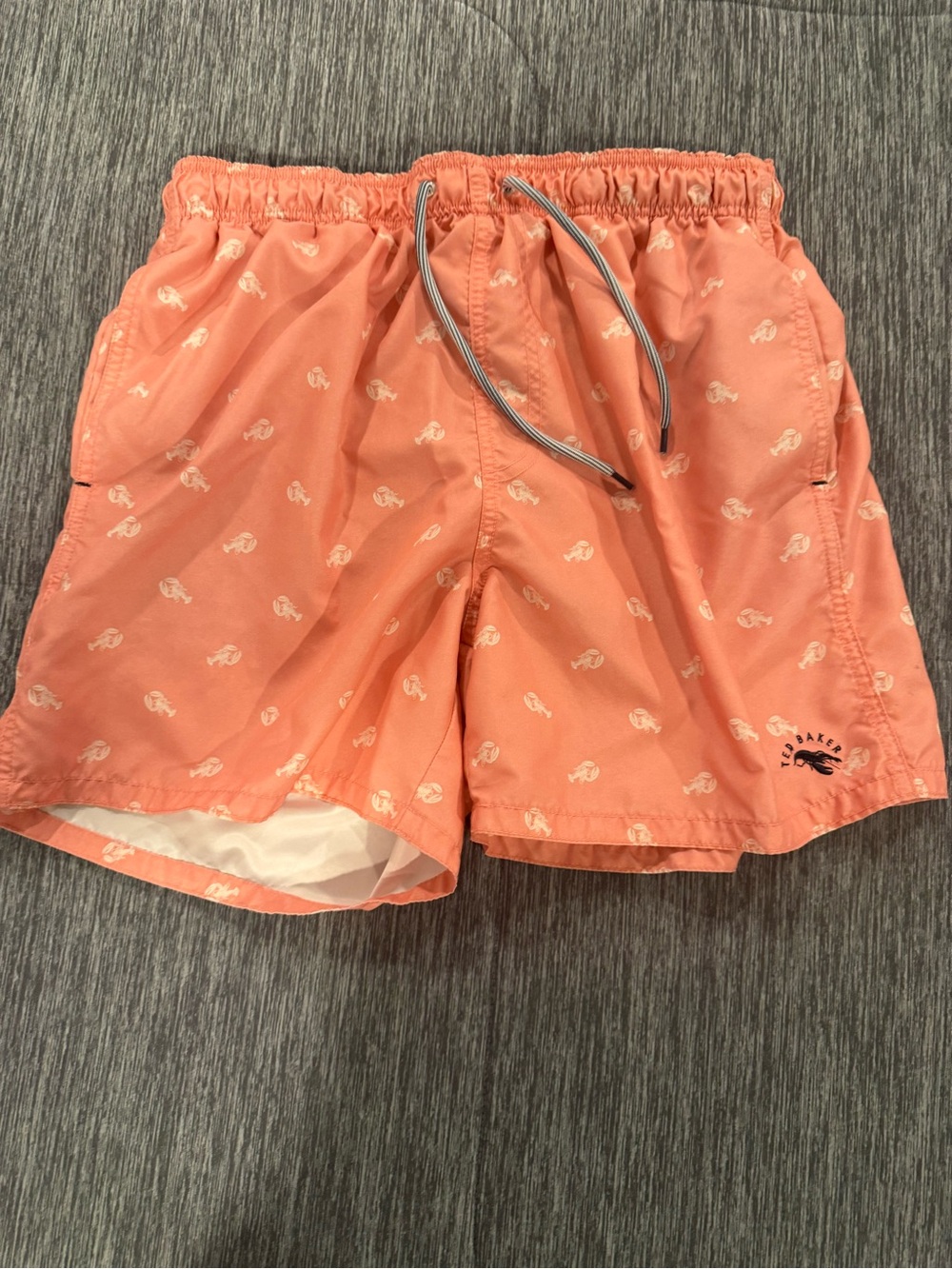 Ted Baker Coral Drawstring Swim Shorts with Fish Liner